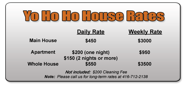 Yo Ho Ho House Rental Rates